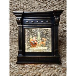 NEW Gerson Lighted Christmas Water Lantern Holiday Snow Globe Santa & Reindeer